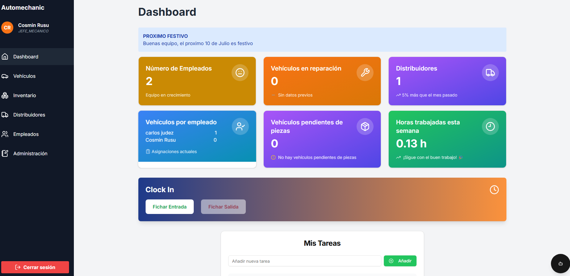 Dashboard Principal