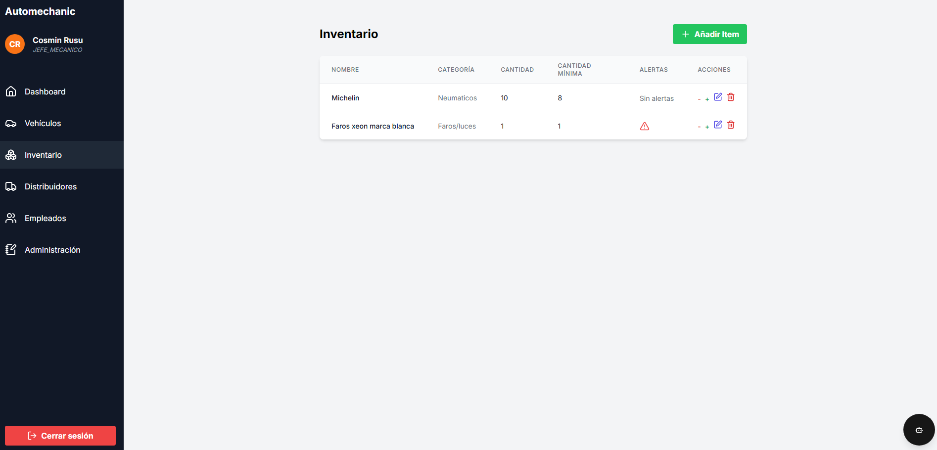 Gestión de Inventario